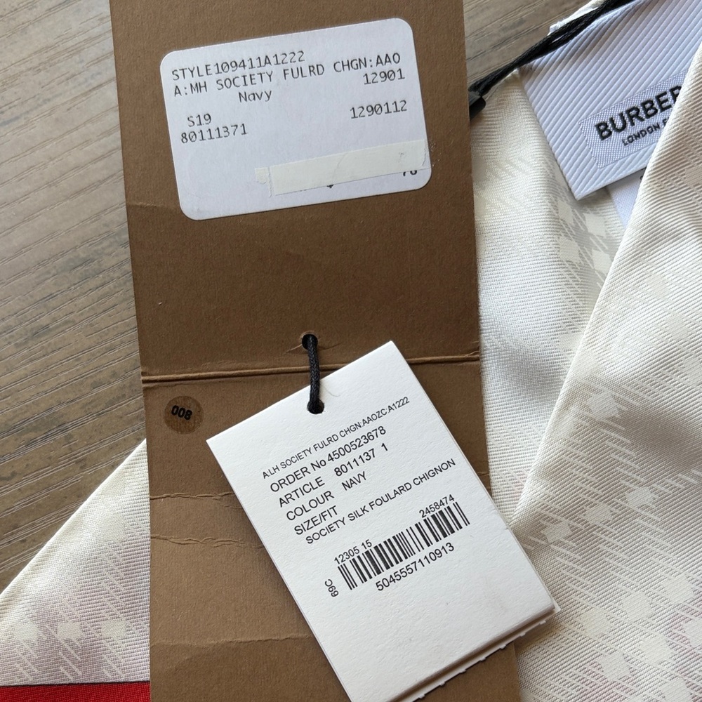 NWT Burberry Society Silk Foulard Chignon - Picture 6 of 13